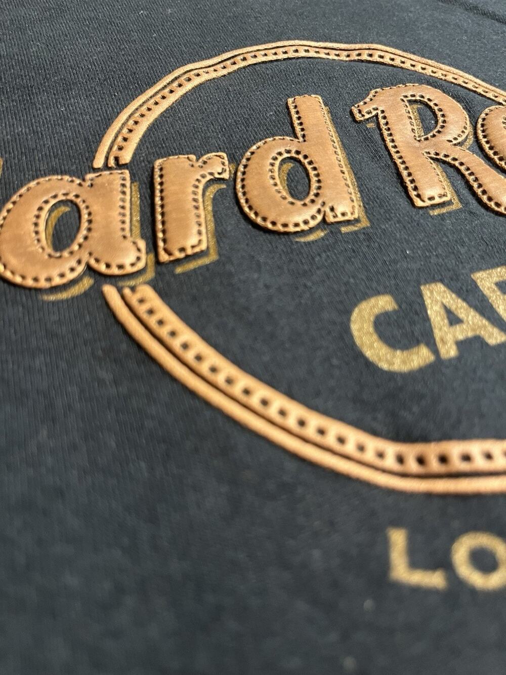 Hard Rock Cafe Louisville T Shirt Mens 2XL Black Leather Raised Logo Tee XXL